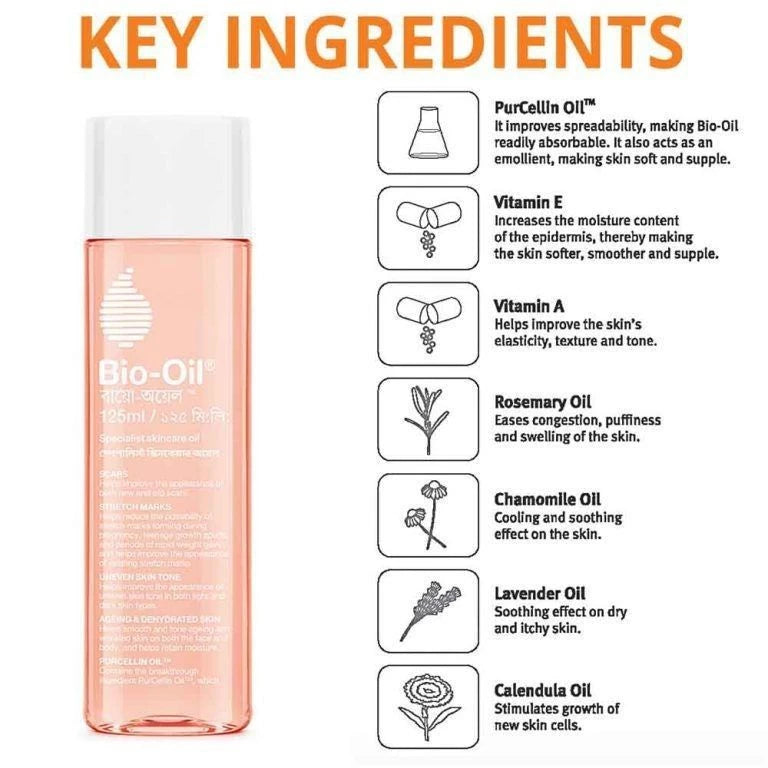 Bio-Oil Skincare Oil Stretch Marks Acne/Pimple Scar/Old/Scars Remover Removal Ageing Skin 200ML