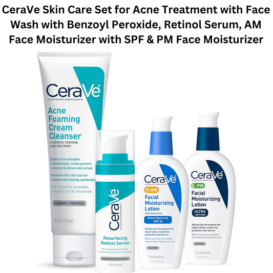 CeraVe Skin Care Set for Acne and Breakouts Treatment