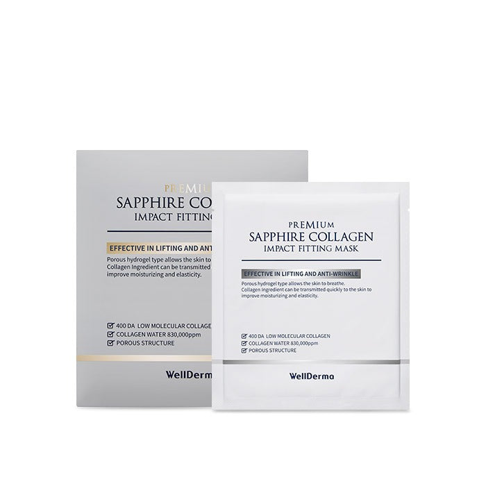 WellDerma Premium Sapphire Collagen impact fitting mask 4ea