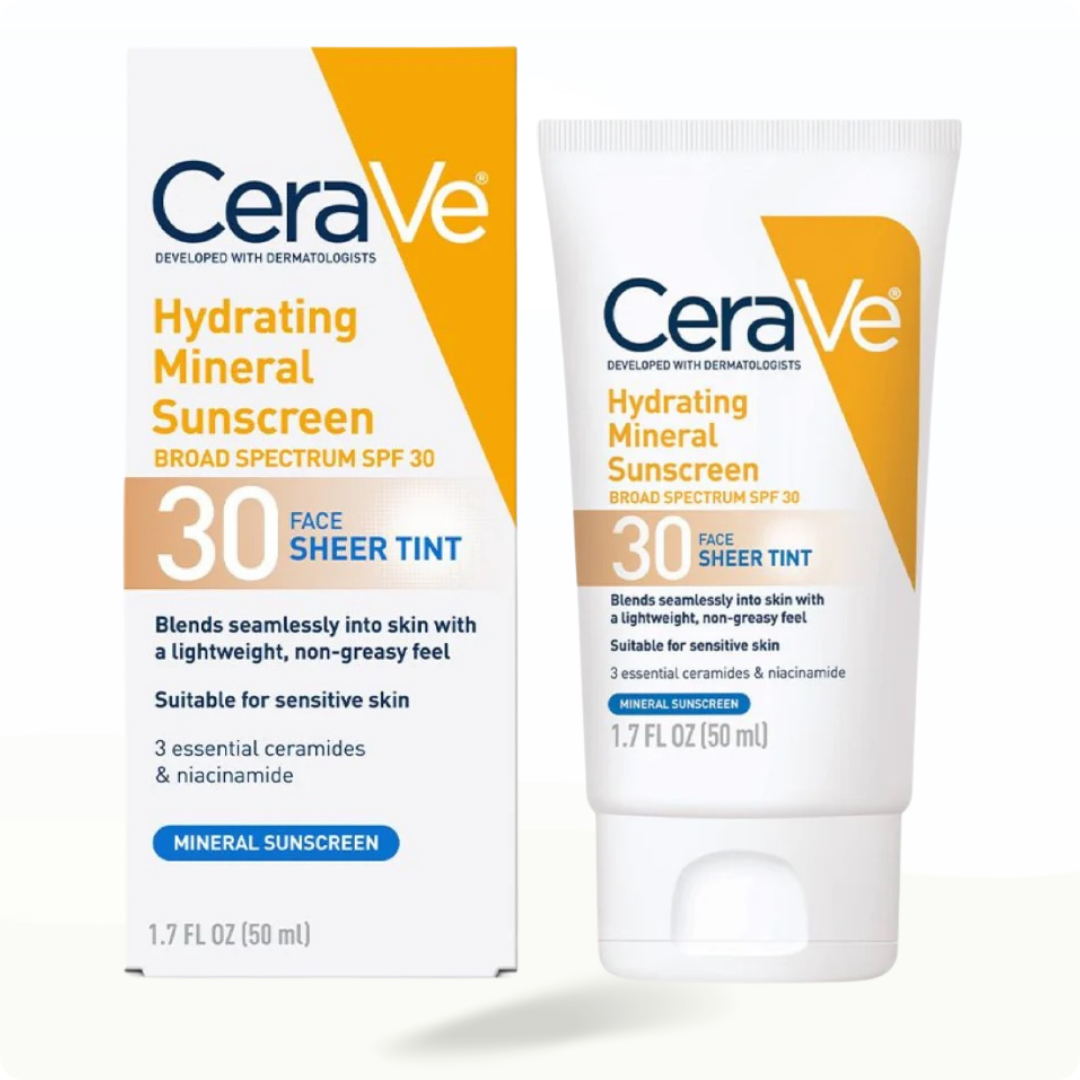 Cerave Hydrating Mineral Sunscreen Spf 30 Face Sheer Tint - Modarak Qatar